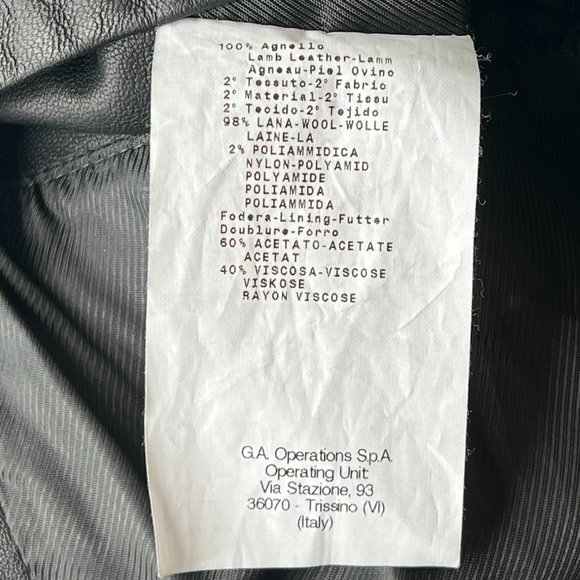 Emporio Armani Lamb Leather Combo Layered Jacket IT 56 US 46 - Picture 16 of 16